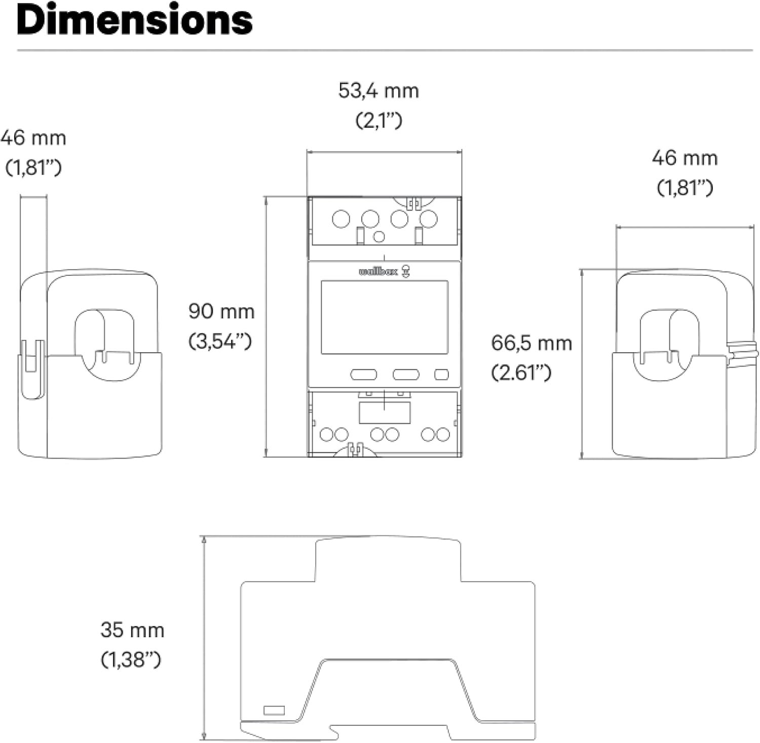 Wallbox Smart Power Meter for Energy Management Solutions | Smart Home Clamp, 2-Phase up to 250 Amps, UL Listed, Solar EV Charging - Image 7
