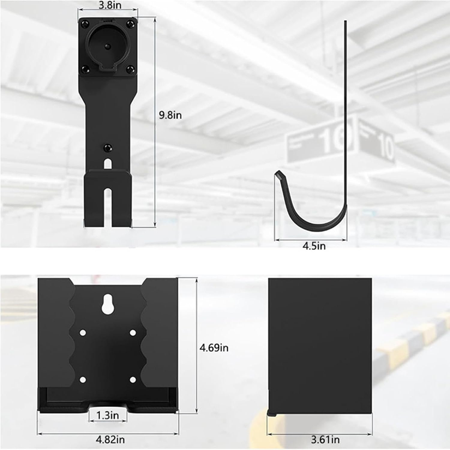 EV Charging Holder Set,EV Charging Cable,Organizer Steel Accessories,EV Charging Wallbox for Indoor Outdoor Electric Car - Image 3