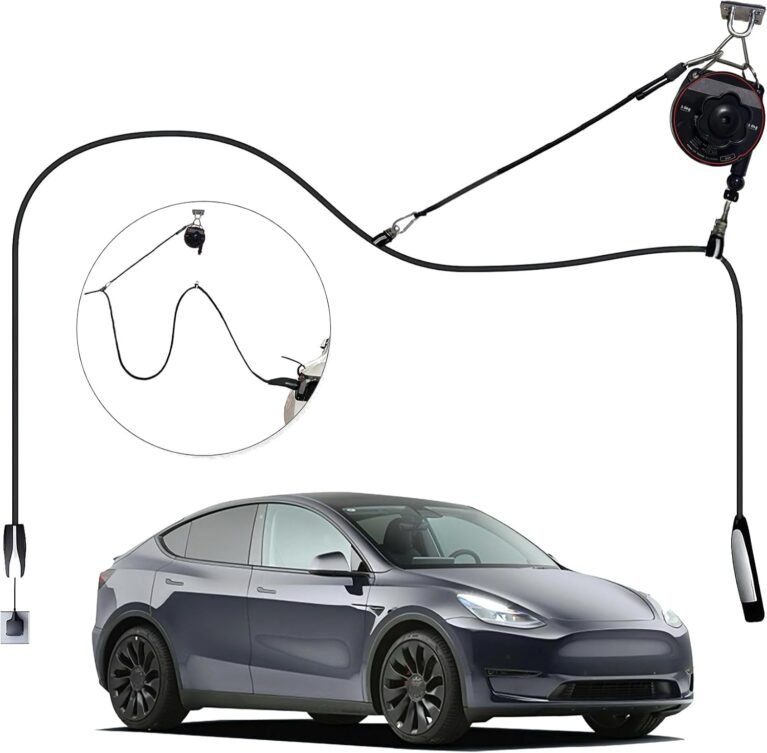 EV Charger Retractable Cord Reel, Overhead EV Charging Cable Organizer for Garage, 6.6 ft Reach, Ceiling or Wall Mount, Compatible with Tesla NACS & Most J1772 Cables