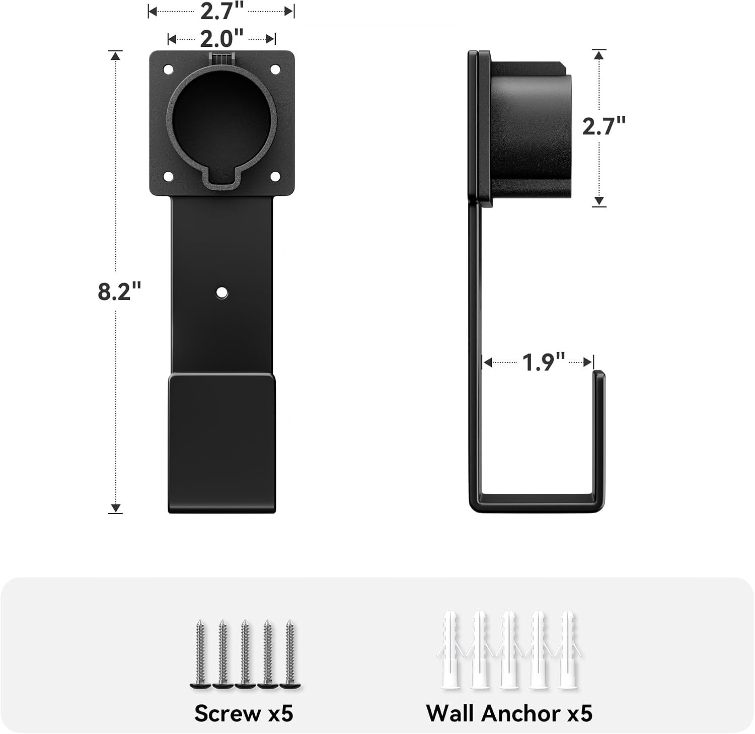 EV Charger Holder-J1772 Connector, Nozzle Holster Dock and J-Hook Combination, EV Cable Holder Wall-Mount Electric Vehicle Charger. - Image 8