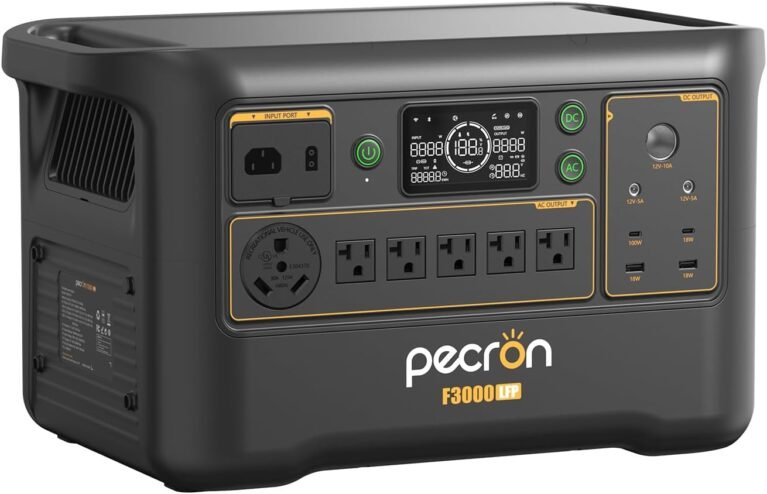 PECRON Portable Power Station F3000LFP, 3072Wh Solar Generator, 3600W LiFePO4 Battery Home Backup, Fast Charging Power Station Expand Capacity to 10752Wh, Solar Generators for Home Use, Camping, RV