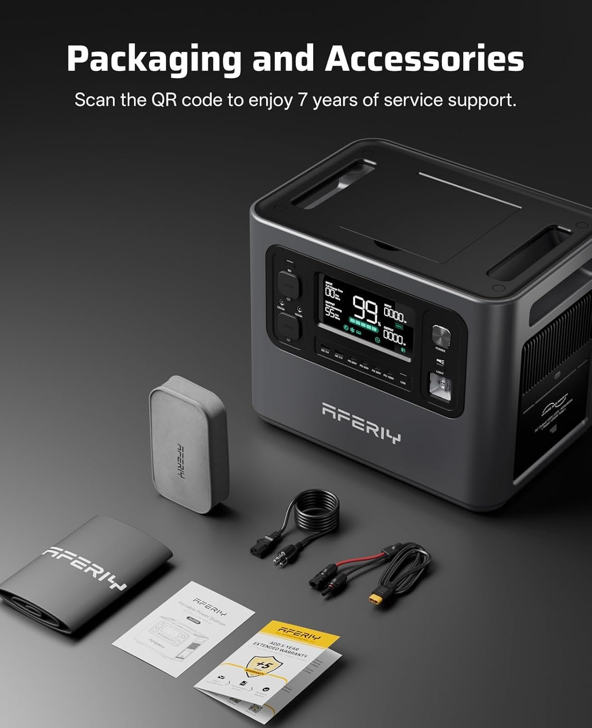 AFERIY P210 Solar Generator 2048Wh Portable Power Station 2400W (4800W Peak | 3500+Cycle LiFePO4 Battery,AC Fast Charging,12V/25A XT60 DC output,10ms UPS Power Outages,Home Backup,Camping(Solar Optional) - Image 8