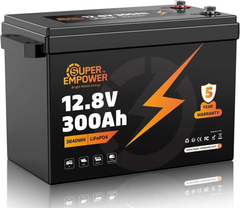 12V 300Ah LiFePO4 Lithium Battery, Deep Cycle RV/Camper Solar Backup Power | 3840Wh Capacity/ 200A BMS Low-Temp Cutoff, Deep Cycle Battery for RV/Camper Backup Power, Solar, Trolling Motor, Marine