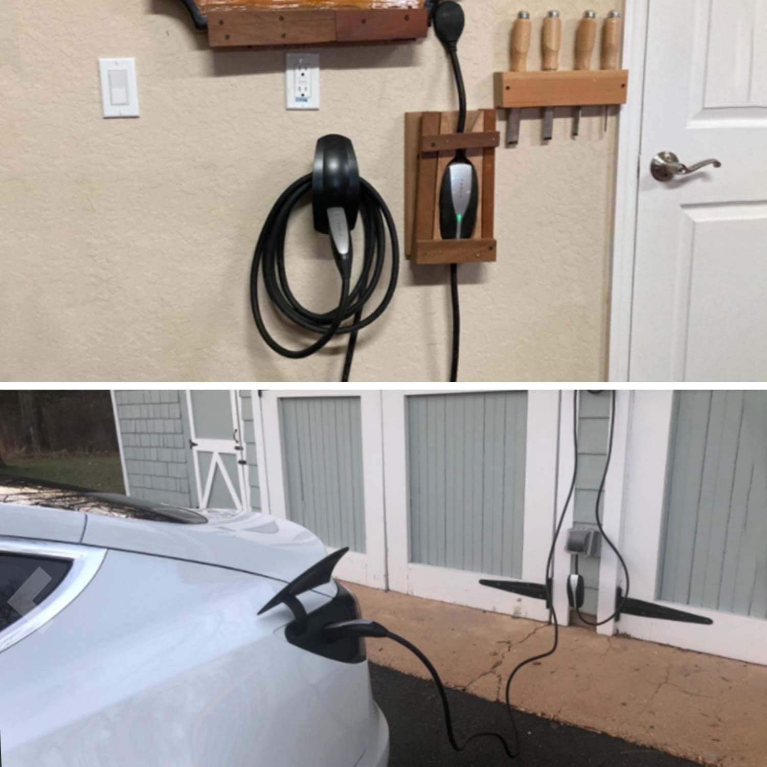 SEVEN SPARTA Charging Cable Holder Wall Mount for Tesla Charger, Black | with UMC Holder, Cable Organizer for Save Garage Space, For Tesla Model 3 Y X S Cybertruck Mobile & Wall Connector - Image 6