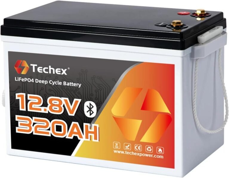 12V 320Ah LiFePO4 Battery, 200A BMS with Bluetooth, 6000+ Deep Cycle, Low Temp Cut Off, Mini 12V Lithium Battery Max 2.56kW for RV, Camping, Off Grid, Solar, Trolling Motor