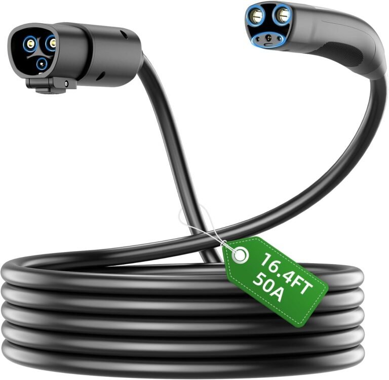 Extension Cord for Tesla, 16.4FT 50A 240V Tesla Charger Extension Cable with NACS Plug, Compatible with Model Y/X/3/S, Level 1/2 Charger Extension for Mobile Connector & Wall Connector