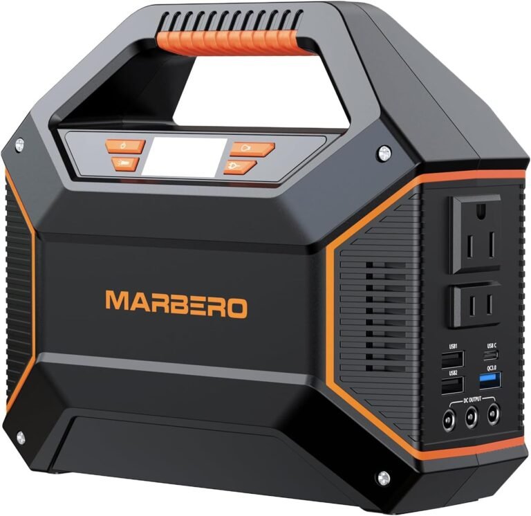 MARBERO Portable Power Station 155Wh, 100W Portable Generator 42,000mAh | Power Station with 6 Outputs, 2x 110V AC Outlet, LED Flashlight Lightweight for Camping, Home Blackout, Outdoor, RV Travel