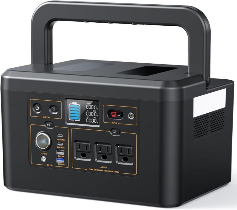 Portable Power Station 650W (1200W Peak), 576Wh Solar Generator | LiFePO4 Battery 3.5 Hour Fast Charging for Home & Emergency Backup, Hurricane, CPAP (Solar Optional)