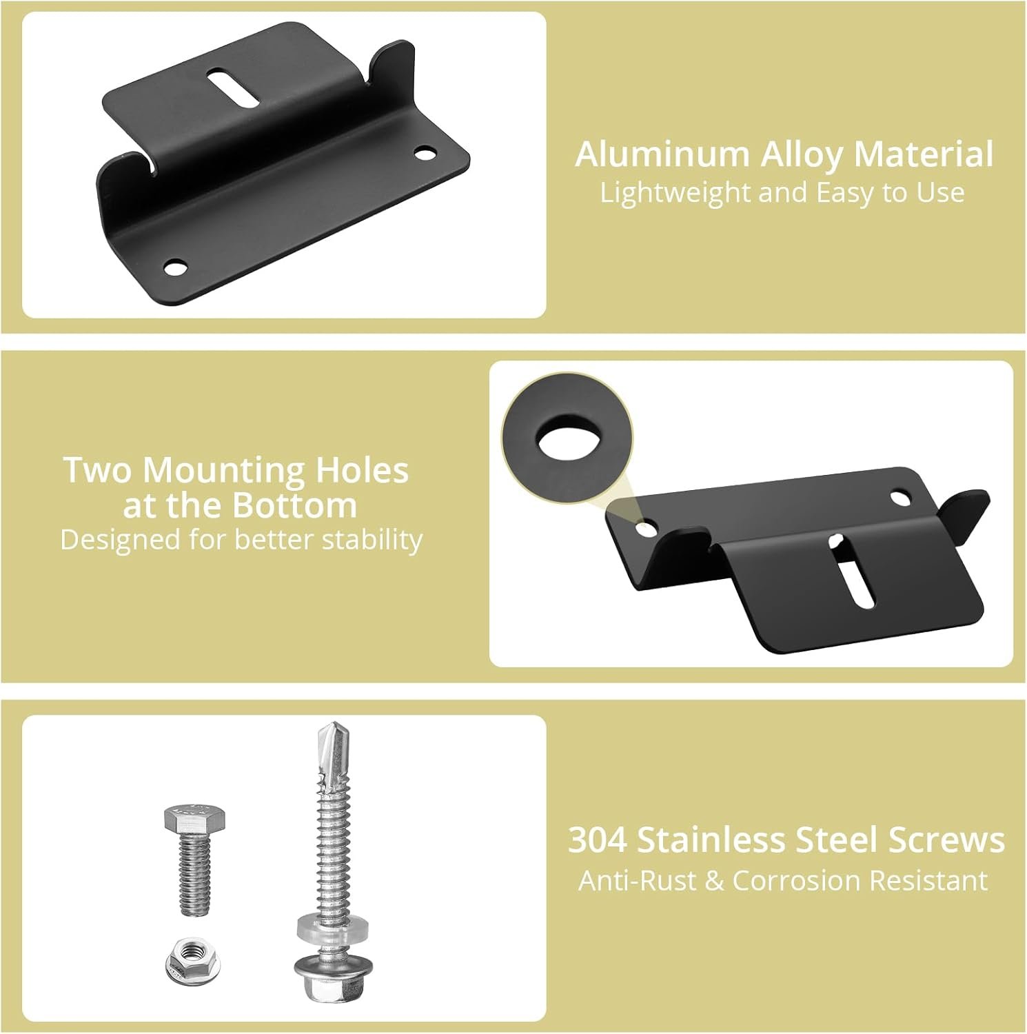 Anbte 4PCS Solar Panel Z Brackets for RV Roof, Solar Mounting Bracket,Black | Aluminum Solar Panel Mounting Brackets, Corrosion-Free, Easy Install, Lightweight, For Roof, RV, Boat, Yacht, Trailers - Image 3