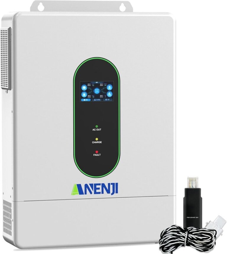 12000W Hybrid Solar Inverter 48V DC to 110/220V AC, Pure Sine Wave | Single Phase Split Phase Power Inverter, Built-in 2 MPPT Controller, Max. 220A Battery Charging, Parallel 6 Units, UL1741
