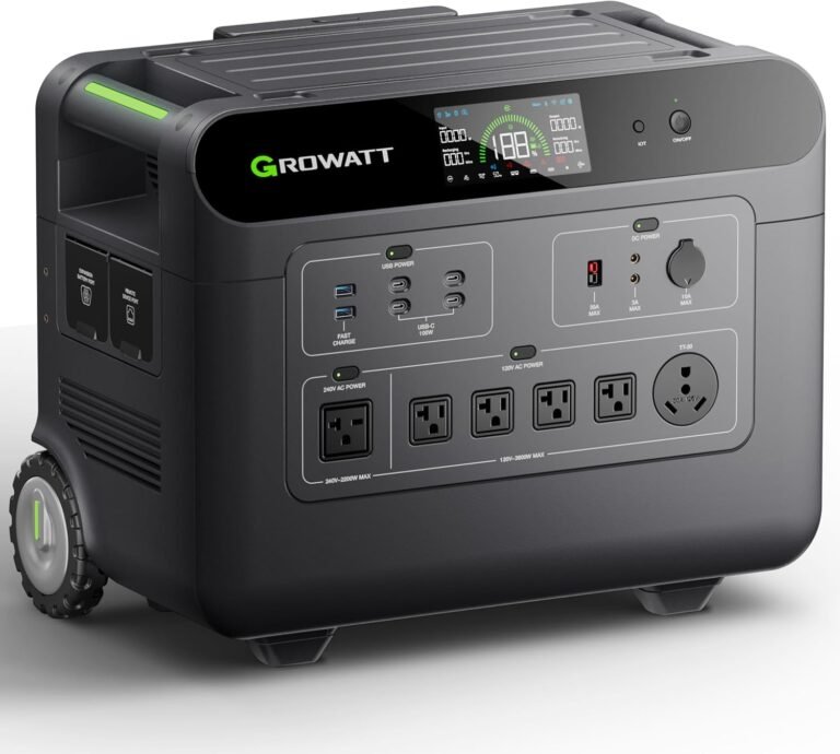 GROWATT HELIOS 3600 Portable Power Station, 3600Wh LFP Solar Generator | Expandable up to 36kWh capacity, 240V/7200W AC Output. Delivers steady electric power for whole house backup emergency use