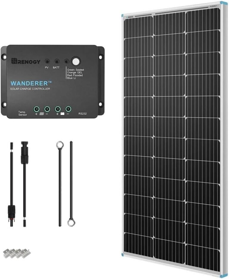 Renogy 100W 12V Solar Panel Starter Kit with 30A PWM Controller | Complete kit includes Monocrystalline solar panel, Charger Controller, cables, Z-brackets. For RVs, campers, off-grid.