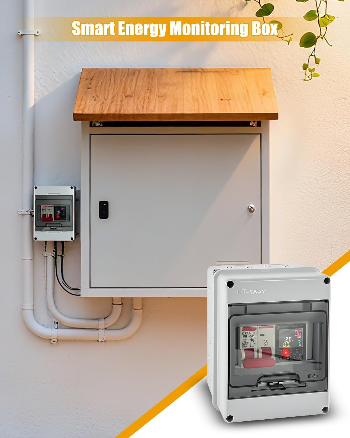Smart Energy Monitor Box, 63A Circuit Breaker Power Consumption Monitoring | AC100-250V, Overload Protection for Home Electrical Systems with App & Voice Control, Timer Function - Image 2