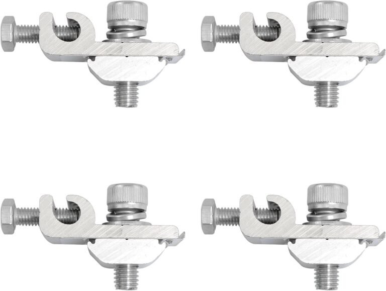 TAODAN Ground Lug Cable Clamp 4PCS Solar Panel Bolt-On Coupling Earthing Conductor Buried Connectors for Photovoltaic Roof Bracket and Ground Bracket Aluminum Rail, Grounding Clip