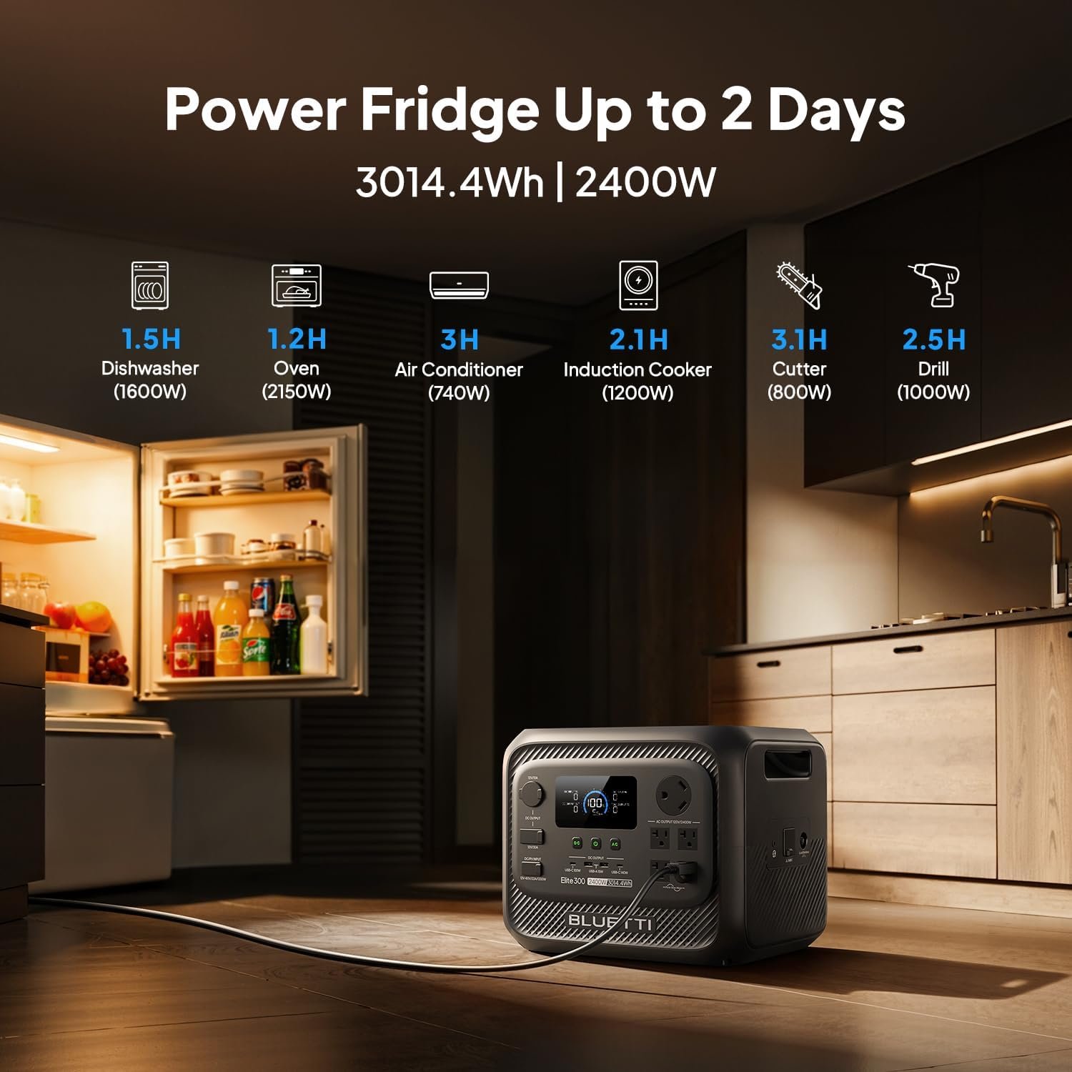 BLUETTI Solar Generator Elite 300 & 2x200W Solar Panel 3014.4Wh LFP Battery | w/ 2400W AC Outlets (4800W Surge), Smallest 3kWh, Portable Power Station for RV, Home Backup, w/ TT-30 RV Port & 12V/30A DC - Image 3