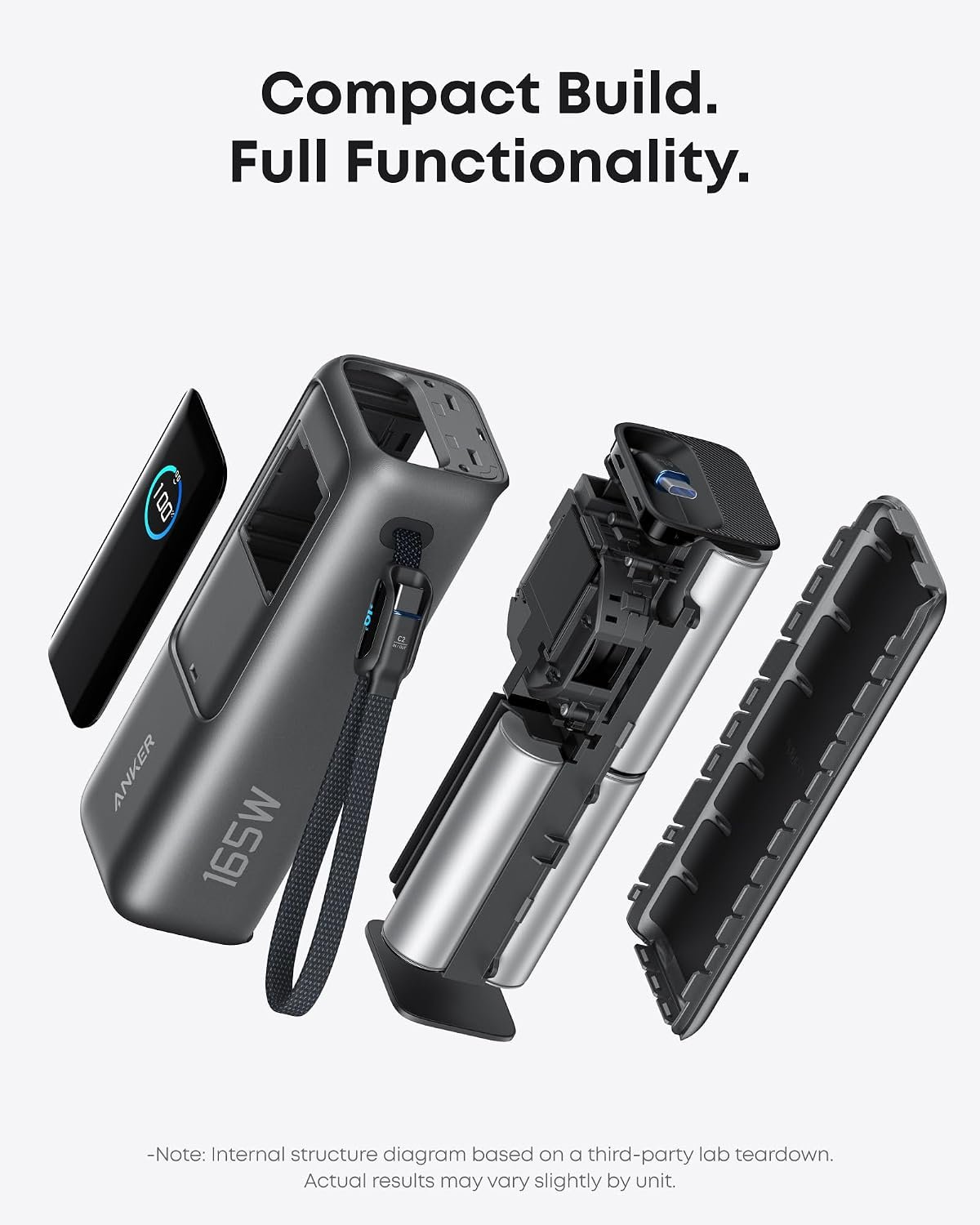 Anker Laptop Power Bank, 25,000mAh Travel Essential with 165W Total Output | 3 USB-C Ports with 100W Max Each, Built-In Retractable Cables, Flight-Ready, for iPhone 17 Series ,MacBook, and More - Image 8