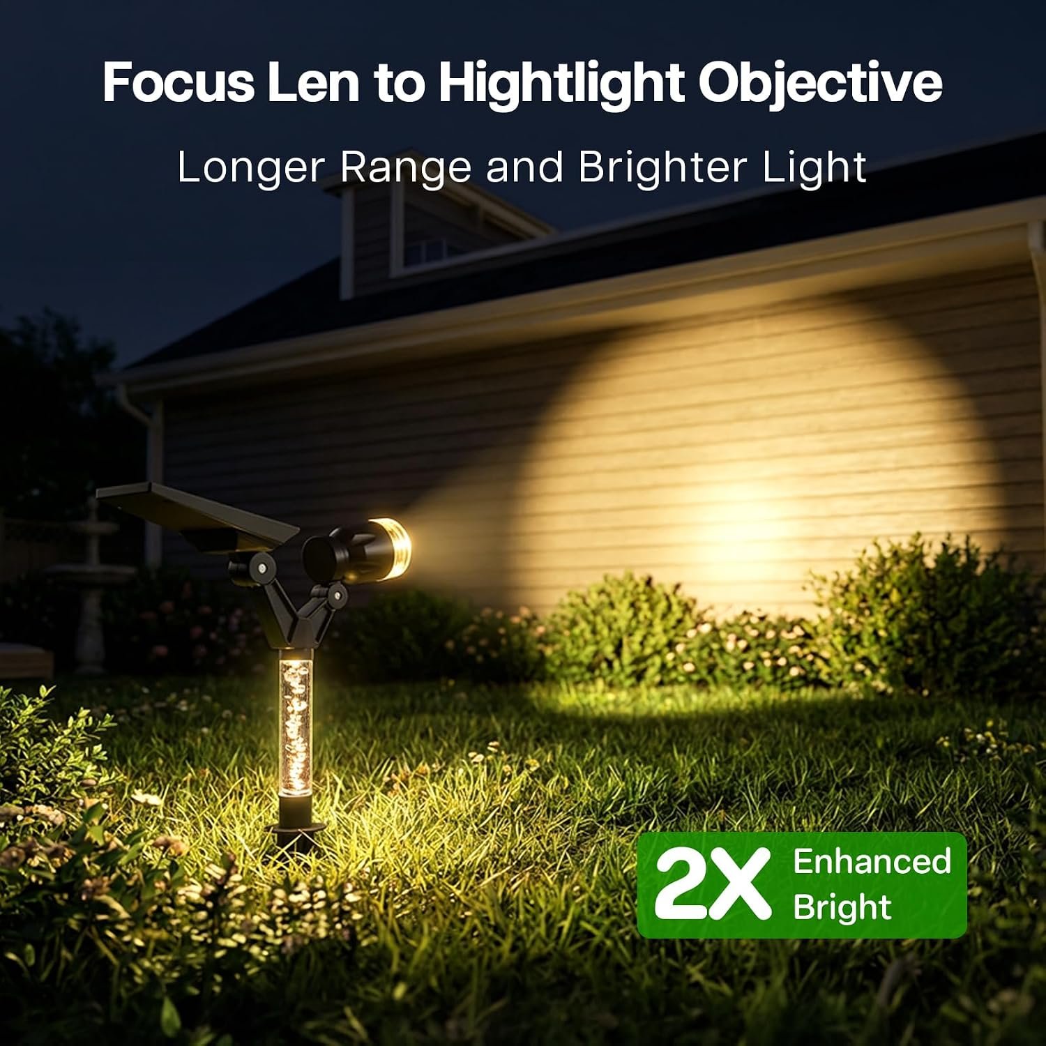 Solar Spot Lights Outdoor Waterproof Spotlights, Warm White 4 Pack | Solar Lights Outdoor for Yard Pathway Tree House Outside Landscape Lighting, Auto On/Off, Adjustable Angle, Illuminated Pole - Image 3