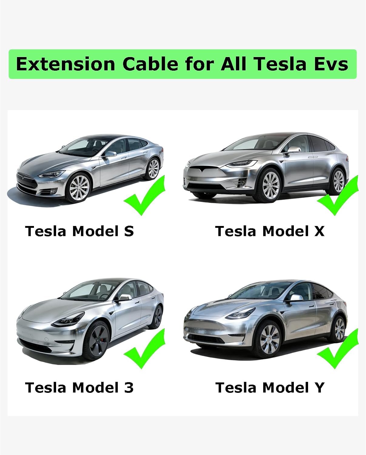 Extension Cord for Tesla, 16.4FT 50A 240V Tesla Charger Extension Cable with NACS Plug, Compatible with Model Y/X/3/S, Level 1/2 Charger Extension for Mobile Connector & Wall Connector - Image 5