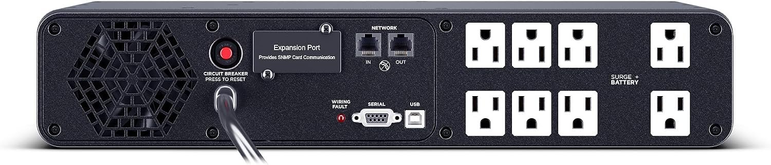 CyberPower CP1500PFCRM2U PFC Sinewave UPS Battery Backup | 1500VA/1000W, 8 Outlets, AVR, Short Depth 2U Rackmount, UL Certified - Image 2
