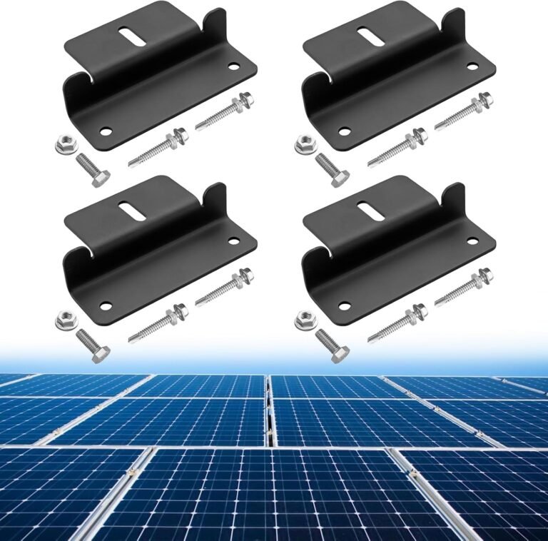 Anbte 4PCS Solar Panel Z Brackets for RV Roof, Solar Mounting Bracket,Black | Aluminum Solar Panel Mounting Brackets, Corrosion-Free, Easy Install, Lightweight, For Roof, RV, Boat, Yacht, Trailers