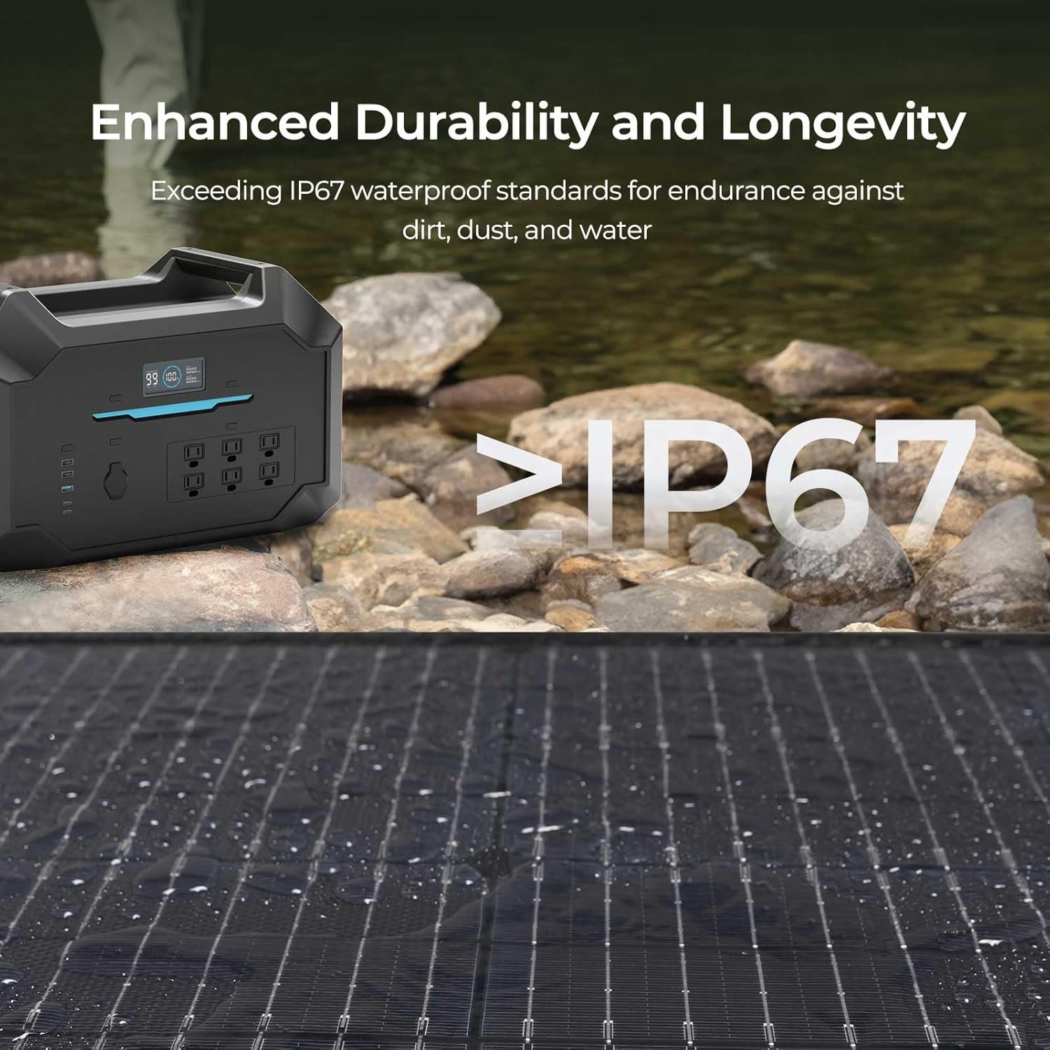 Renogy 400W Portable Solar Panel, Premium Materials for Decades of Use | Foldable Suitcase for Power Stations, Plug and Play with Sturdy Kickstand, IP67 Waterproof for RV Camping Off-Grid Blackouts - Image 5