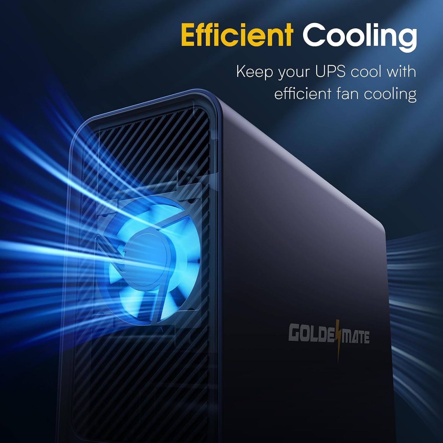 GOLDENMATE 1000VA/800W Lithium UPS Battery Backup & Surge Protector, Gray | Pure Sine Wave, 8 Outlets, Color LCD, 230Wh LiFePO4 Backup Battery, Uninterruptible Power Supply for PC/Internet/Home Office - Image 7