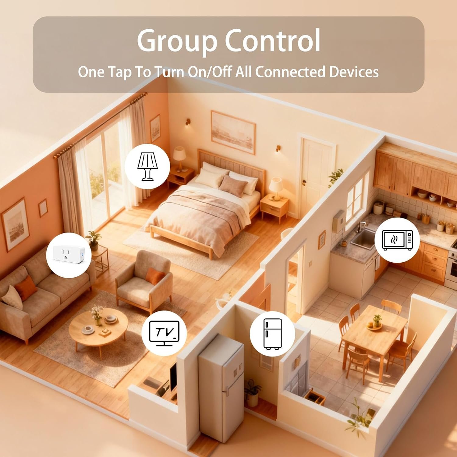 Energy Monitoring WiFi Smart Plug 15A Compatible with Alexa, 2-Pack | Works with Alexa & Google Assistant, Programmable Timer, Tuya Smart App, 1800W Max Load, ETL & FCC Certified, Compact Design - Image 7