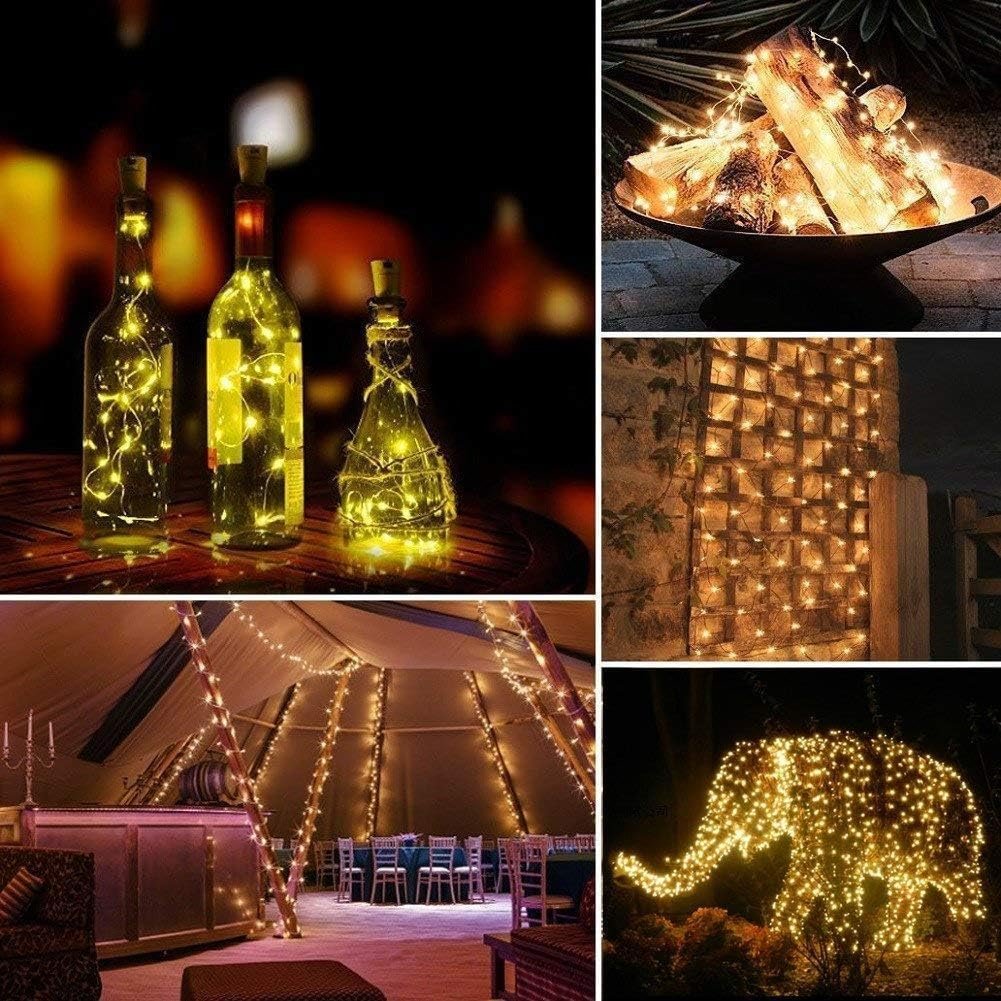 Lomotech Solar Fairy Lights Outdoor, 2 Pack Total 66ft 200 LED,Warm White | Solar String Lights Waterproof 8 Modes Twinkle Lights for Outdoor, Patio, Garden, Yard, Party, Wedding, Tree Decoration - Image 2