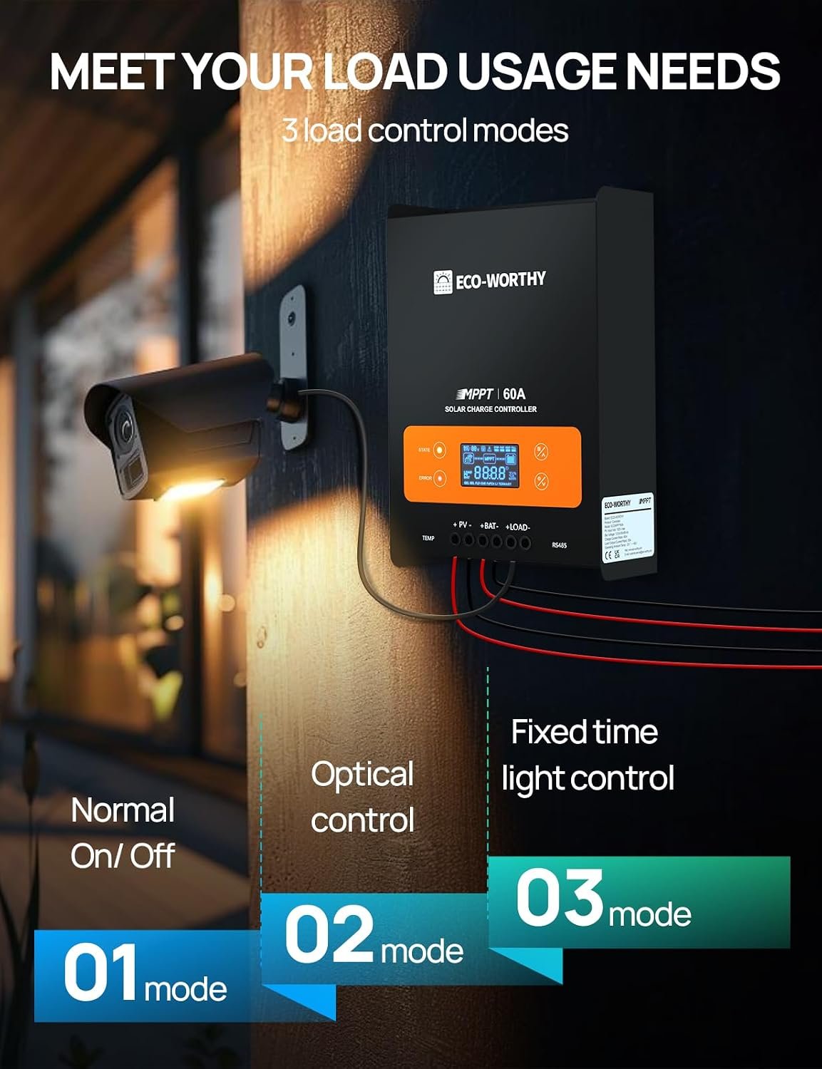 ECO-WORTHY 60A MPPT Solar Charge Controller with Bluetooth & WiFi | Max PV Input 150V,12/24/36/48V Solar Panel Regulator for Lead-Acid/Lifepo4 Battery in Solar System RV - Image 6