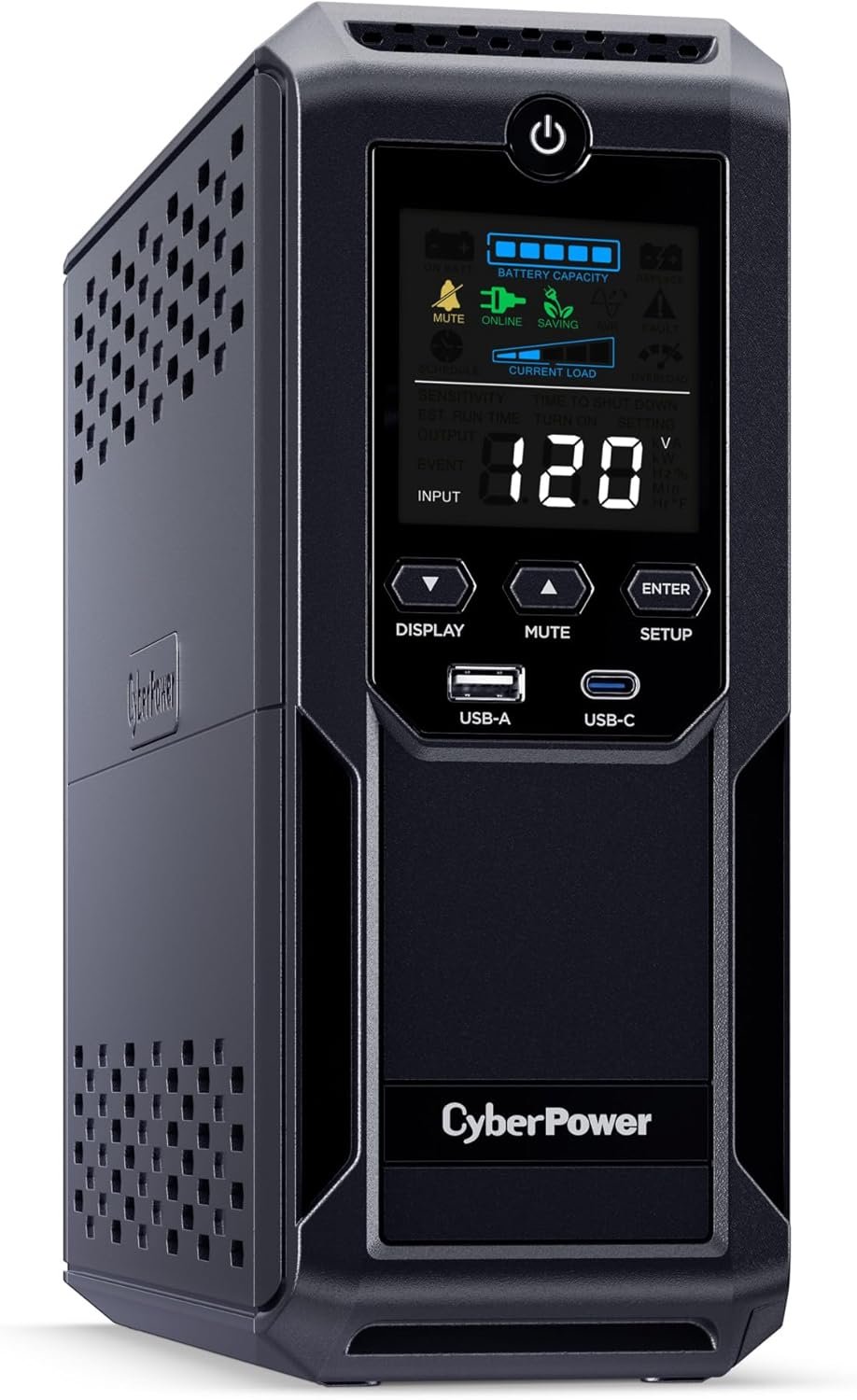 CyberPower CP1500AVRLCD3 Intelligent LCD UPS Battery Backup | 1500VA/900W, 12 Outlets, 2 USB Ports, AVR, Mini Tower, UL Certified - Image 3