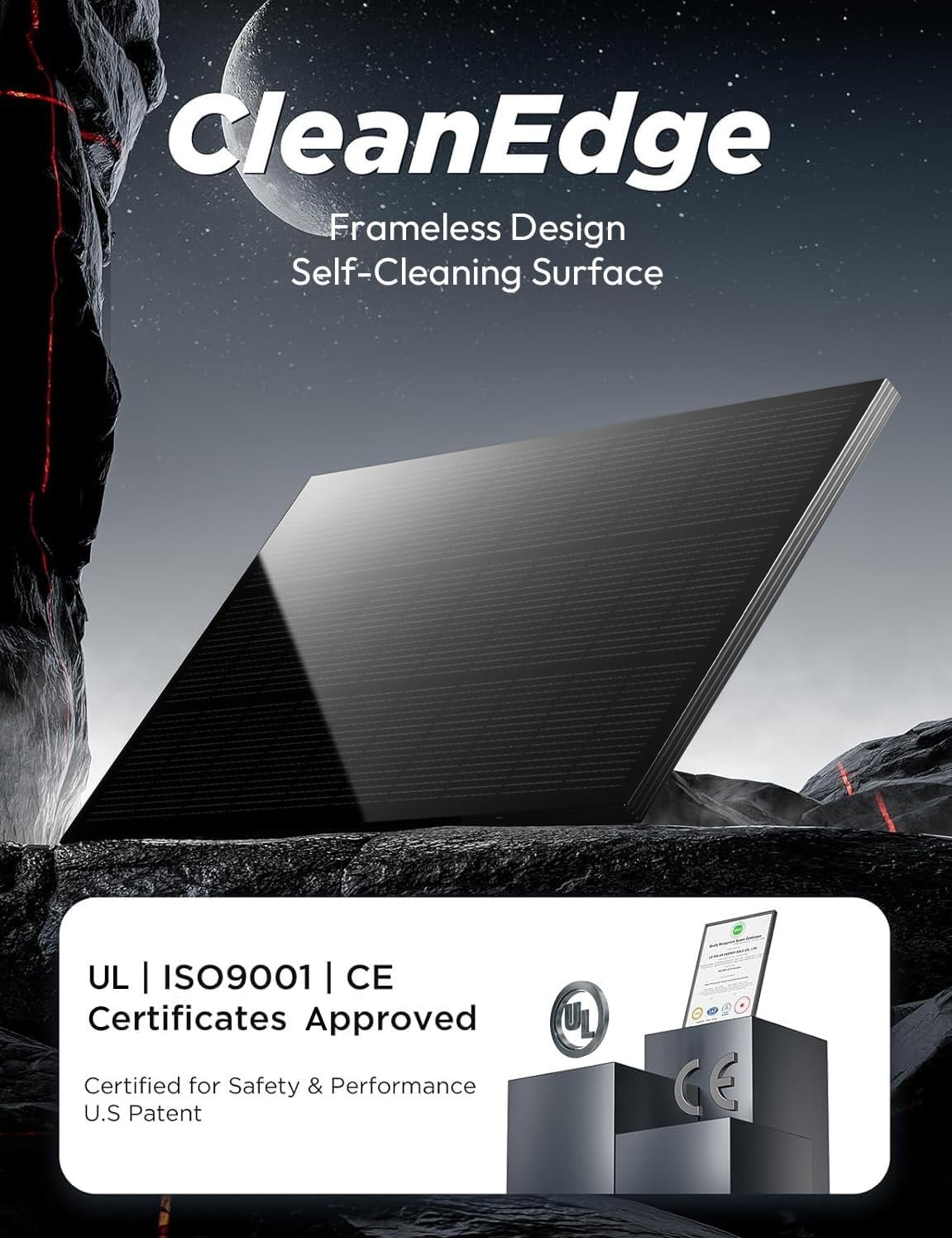 STAR 990 Watt Solar Panel, 2PCS 495W 48V/24V Solar Panels with Frame-Less Design & Maintenance-Free, 25.6% High-Efficiency Monocrystalline, Reliable Power for RV, Marine, Roof, Home, and Off-Grid - Image 2