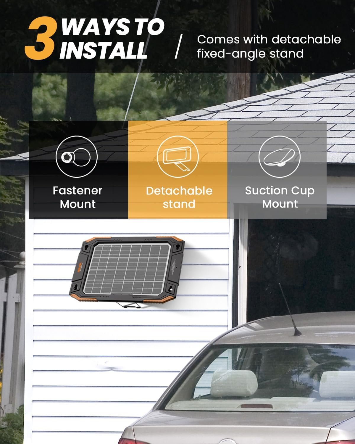 BALDR 12V Solar Battery Charger, 13W Waterproof Dual Sided Battery Maintainer, IP67 MPPT Trickle Charger for Car, Trailer, Lawn Mower, Boat - Image 6