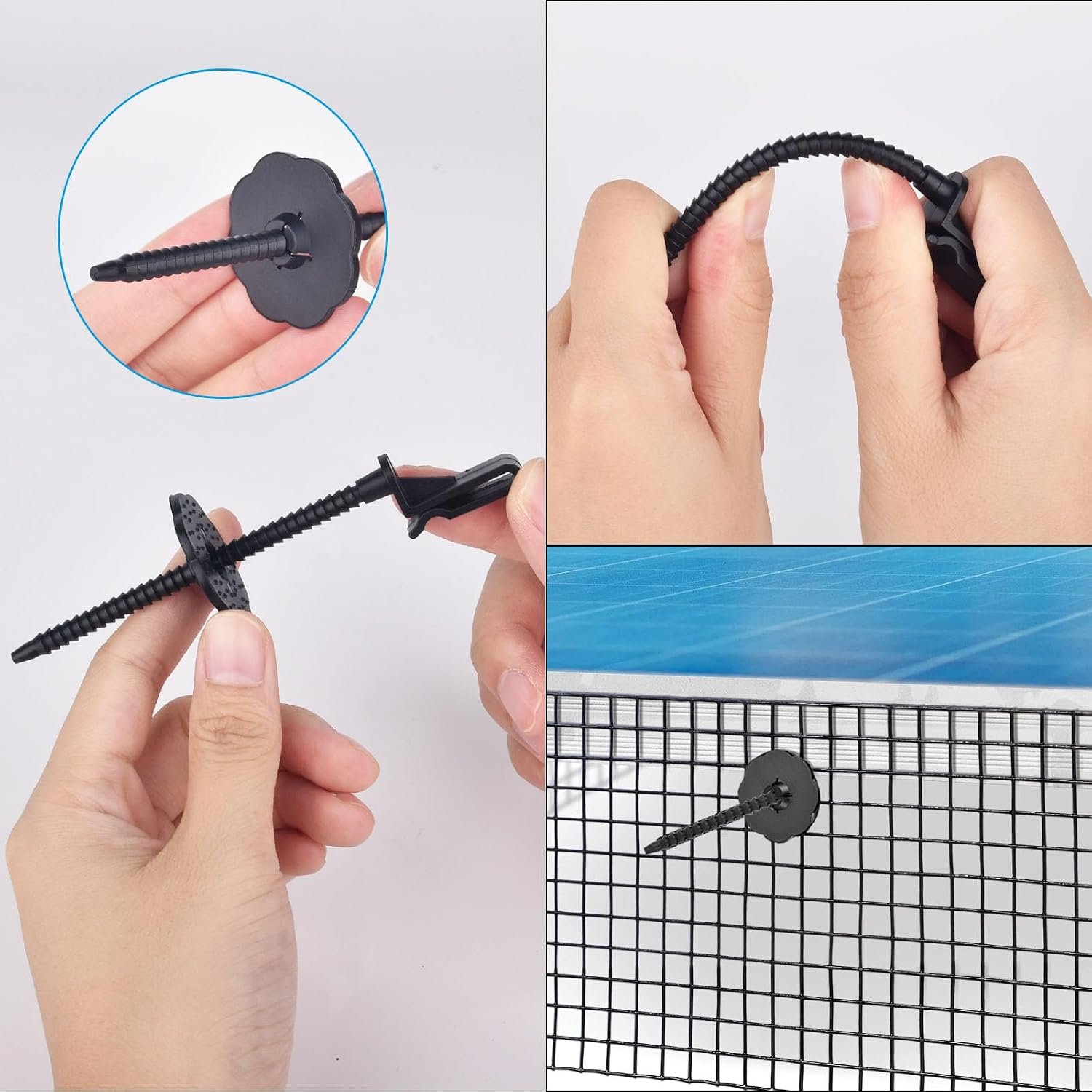 100 Sets Nylon Fasteners Clips for Solar Panel Bird Guard,Critter Guard Clips for Attaching Wire Mesh to Solar Panels,Solar Guard Clips, Solar Panel Clips for Squirrel Proof Bird Fence - Image 5