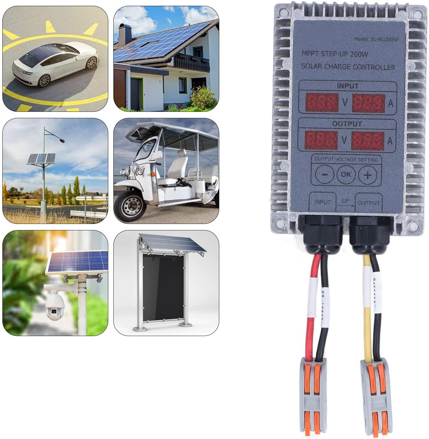 Solar Charge Controller, Boost MPPT 24‑85V Voltage LED Display Adjustable Waterproof Solar Panel Regulator, Multiple Protections Solar Controller for Lithium, Acid, Sealed, Gel, Flooded(400W) - Image 5