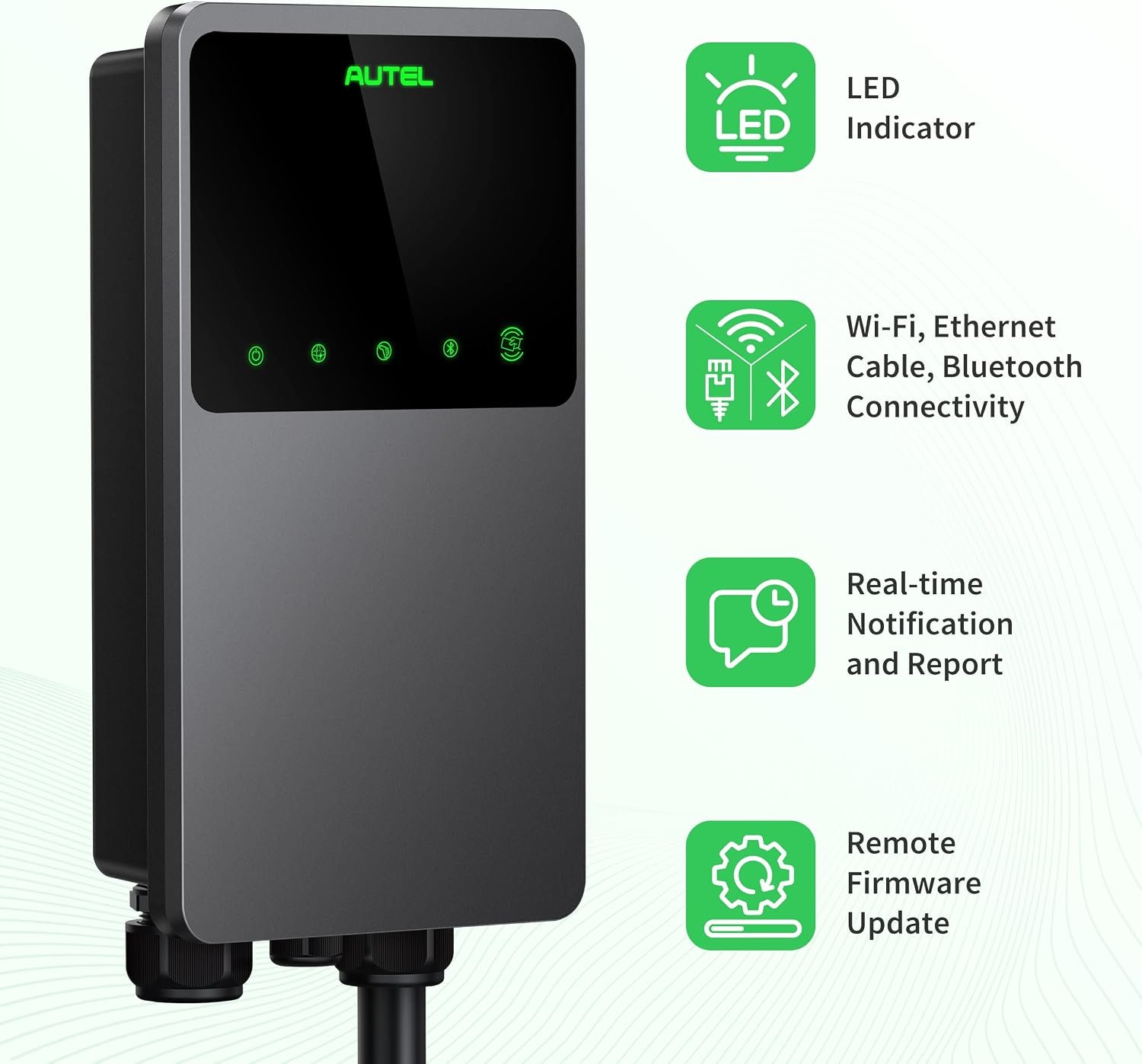 Autel Level 2 EV Charger up to 50Amp, 240V, Indoor/Outdoor Car Charging Station with J1772 Connector, Wi-Fi and Bluetooth Enabled EVSE, Hardwired,25-Foot Cable with Separate Holster, Dark Gray - Image 9