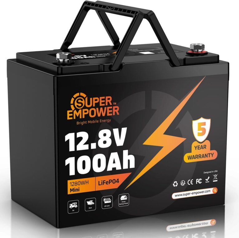 12V 100Ah LiFePO4 Battery, Group 24 Deep Cycle RV/Trolling Motor Battery | 1280Wh Capacity, 100A BMS, Low-Temp Cutoff, Supports 4P4S Expansion, Up to 20.48kWh, for RV, Trolling Motor, Marine & Solar