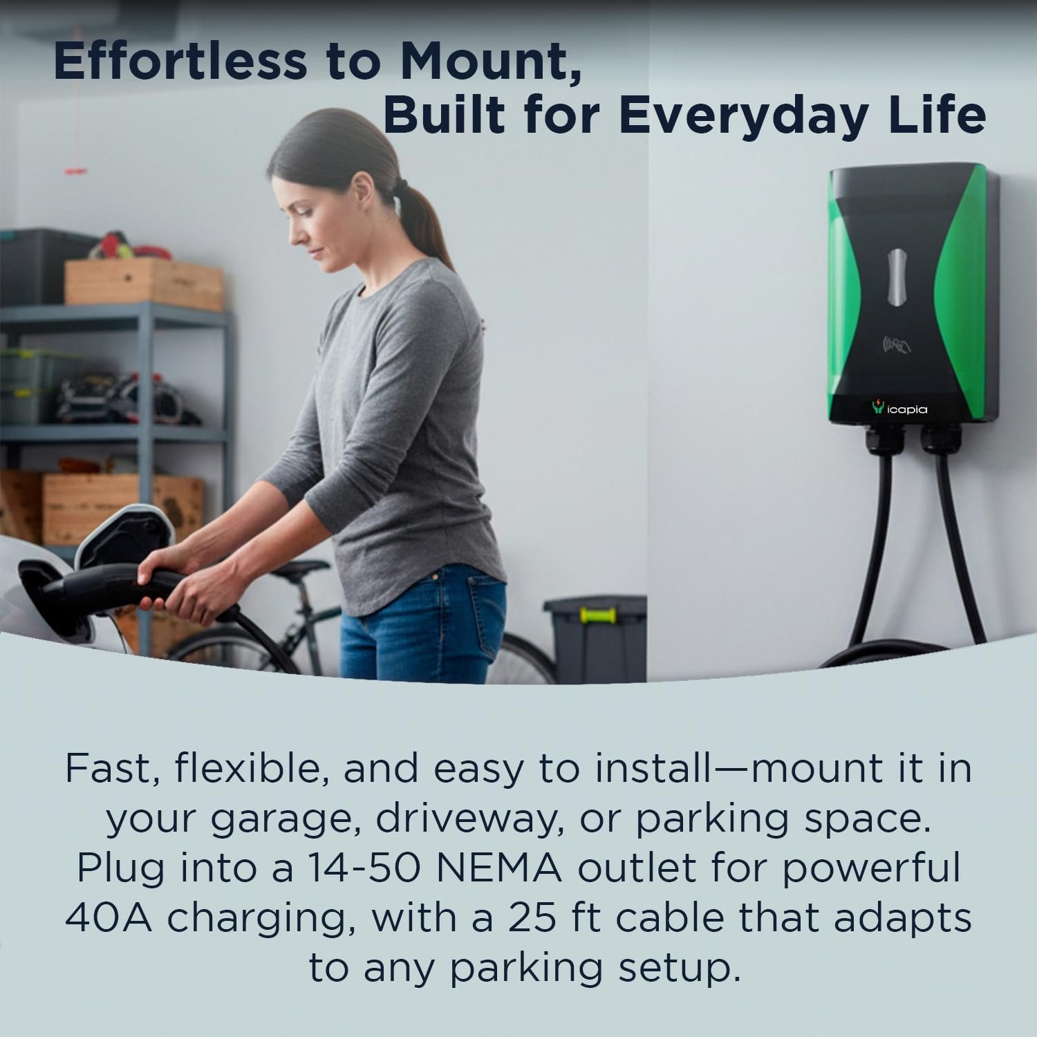 Sapphire Pro Level 2 EV Charger, 240V 40A J1772 NEMA 14-50 Plug, ETL & Energy Star Certified Smart WiFi EV Charging Station for Home, Multi-Family & Workplaces, 25FT Cable, NEMA 4 Weatherproof - Image 6