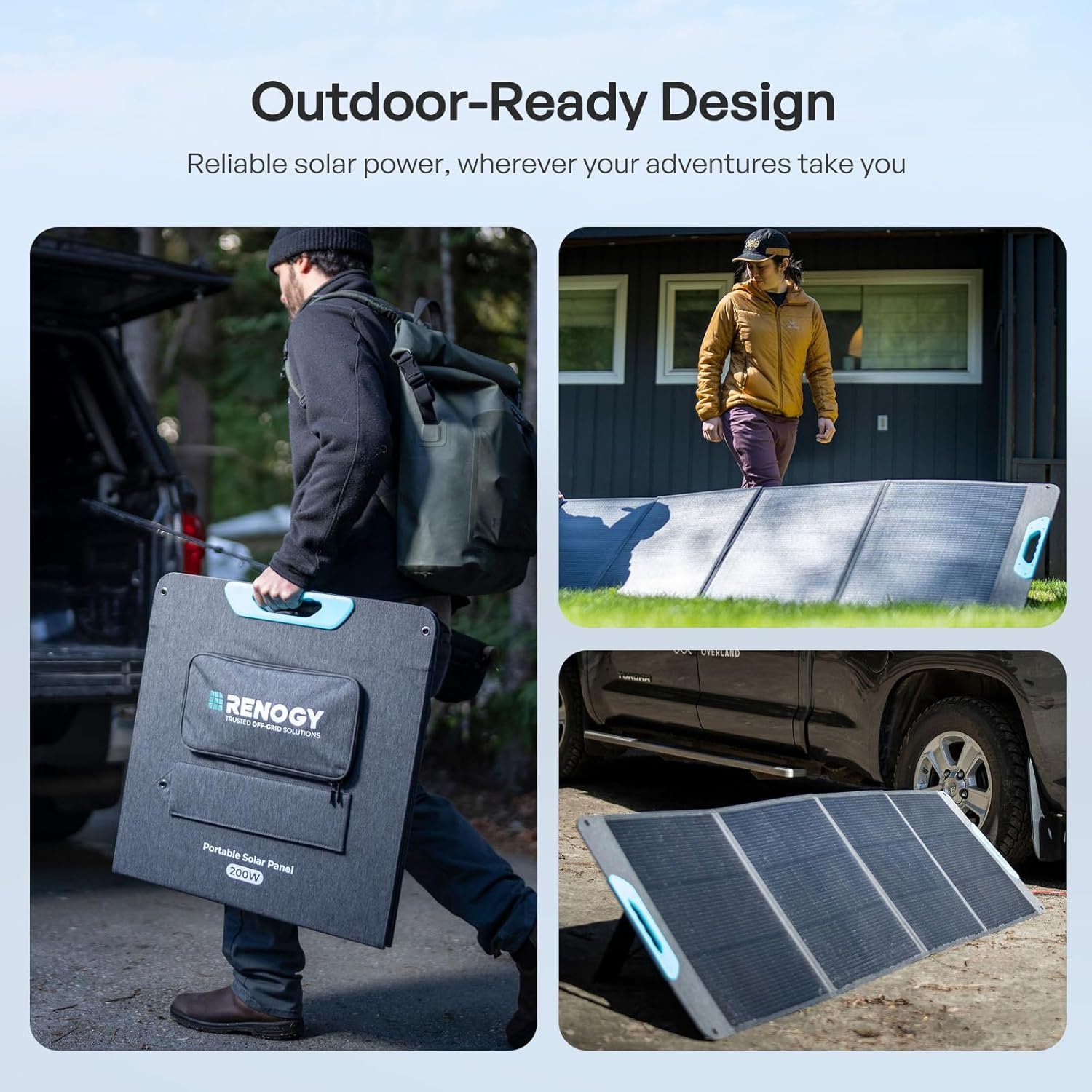 Renogy 200W Portable Solar Panel, IP65 Waterproof Foldable Solar Panel Power Backup, Solar Charger for Power Station RV Camping Off Grid | N-Type 200 Watt Foldable Solar Panel with Kickstand, Lightweight USB-A/Type-C Outputs, for Camping, RV, Blackout, Off-Grid - Image 7