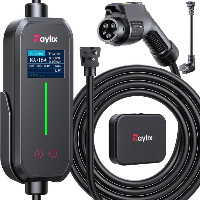 2026 Upgraded Level 1&2 EV Charger for ALL J1772 EV, NEMA5-15/6-20Plug | Adjustable Current& Timer, 8-16A, 110-240V, 21Ft Charging Cable, Electric Car Charger, Portable/Home EV charger/Charging Cord