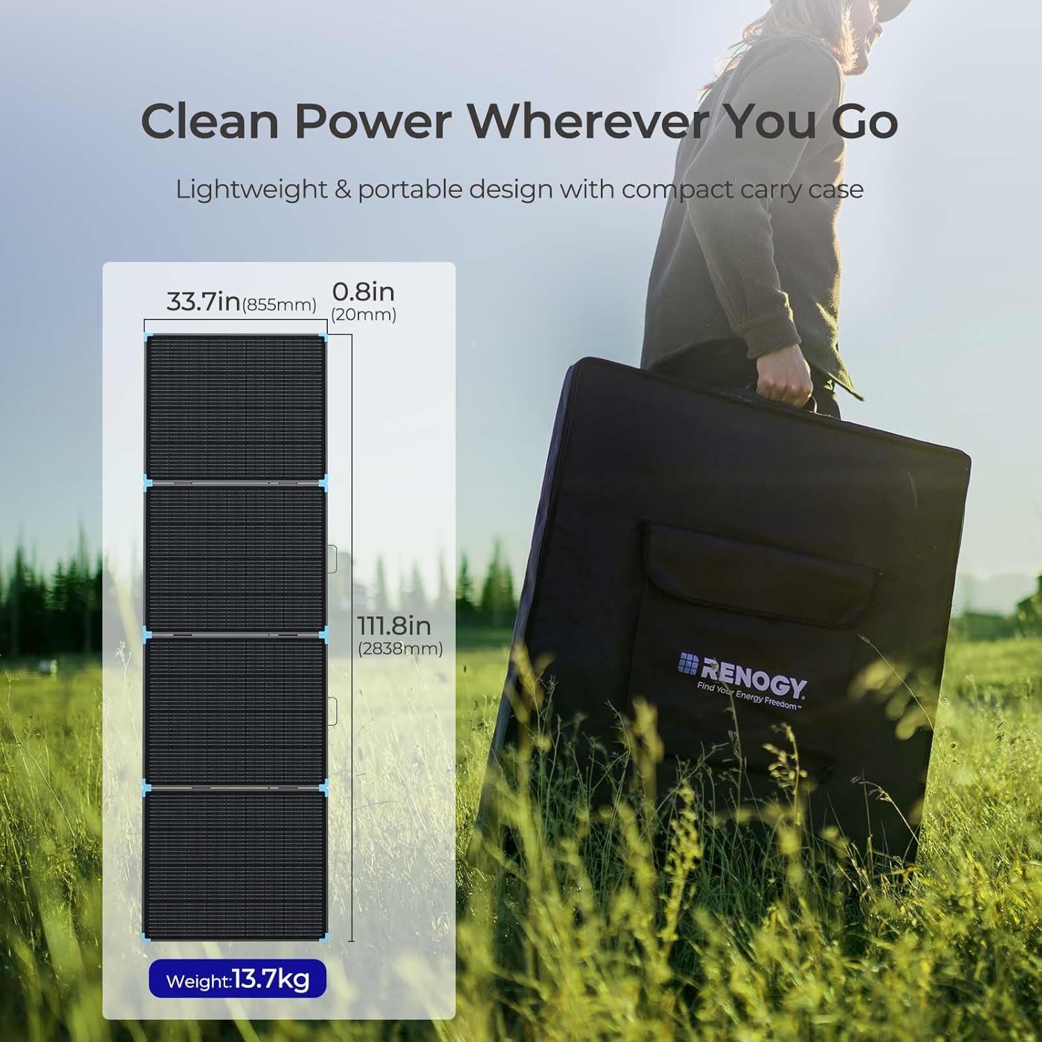 Renogy 400W Portable Solar Panel, Premium Materials for Decades of Use | Foldable Suitcase for Power Stations, Plug and Play with Sturdy Kickstand, IP67 Waterproof for RV Camping Off-Grid Blackouts - Image 3
