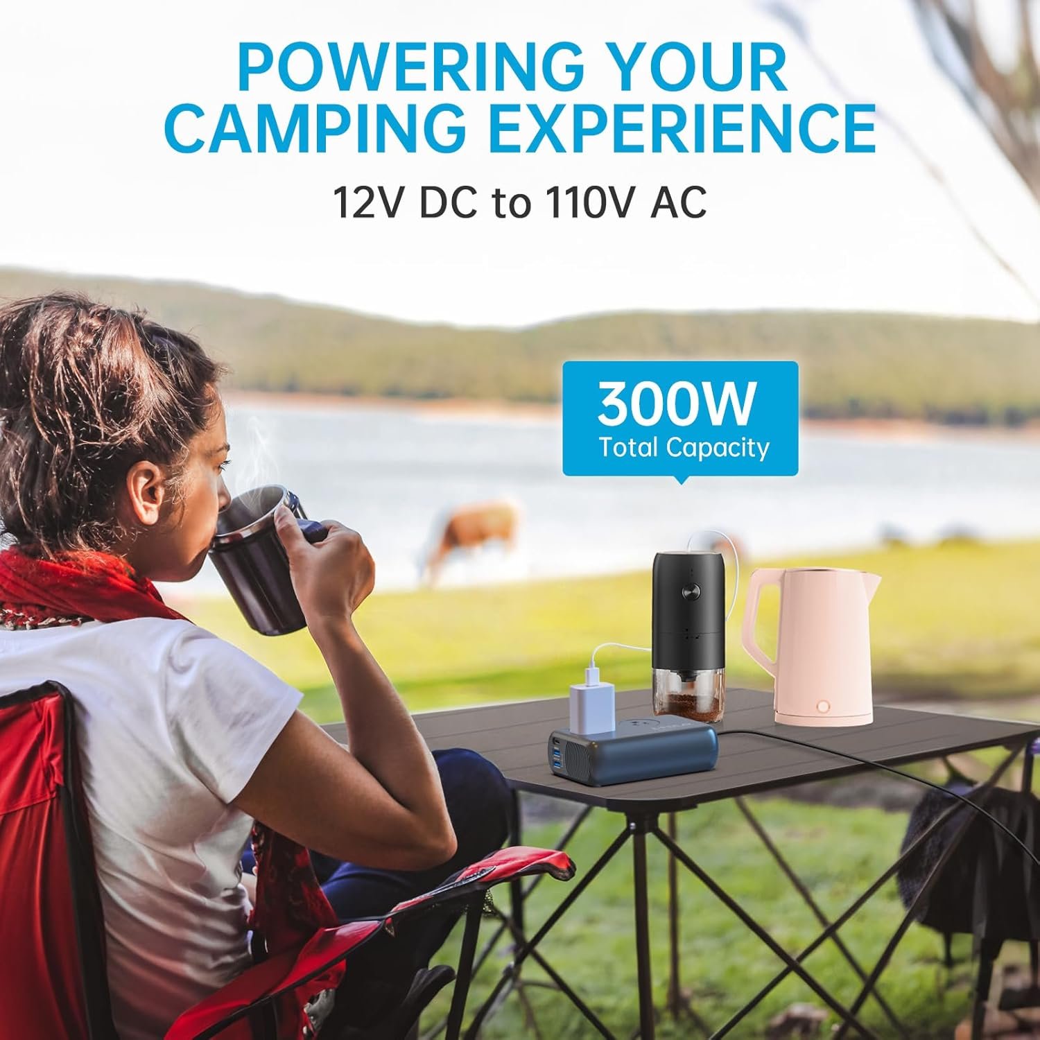 300W Car Power Inverter Pure Sine Wave with 60W PD USB-C, Power Inverters for Vehicles DC 12V to 110V AC, Car Inverter Power Outlet with XT60 Cable (Grey) - Image 4