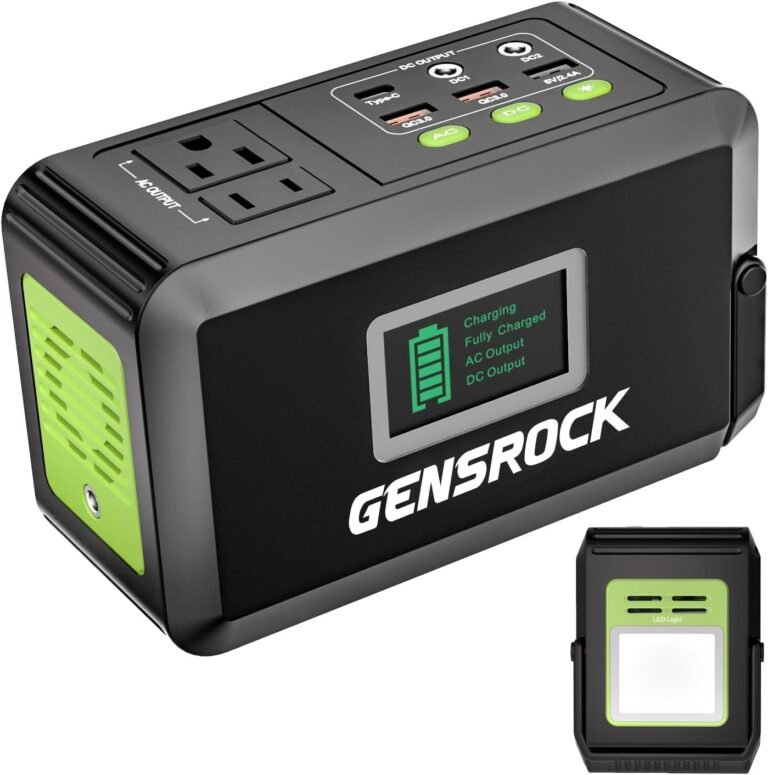 GENSROCK Portable Power Bank, 24,000mAh Portable Laptop Charger | 150W Peak AC Outlet, 8-Port Compatible with iPhone Series, MacBook, Dell, Samsung for Outdoor Camping Home Office Emergency.