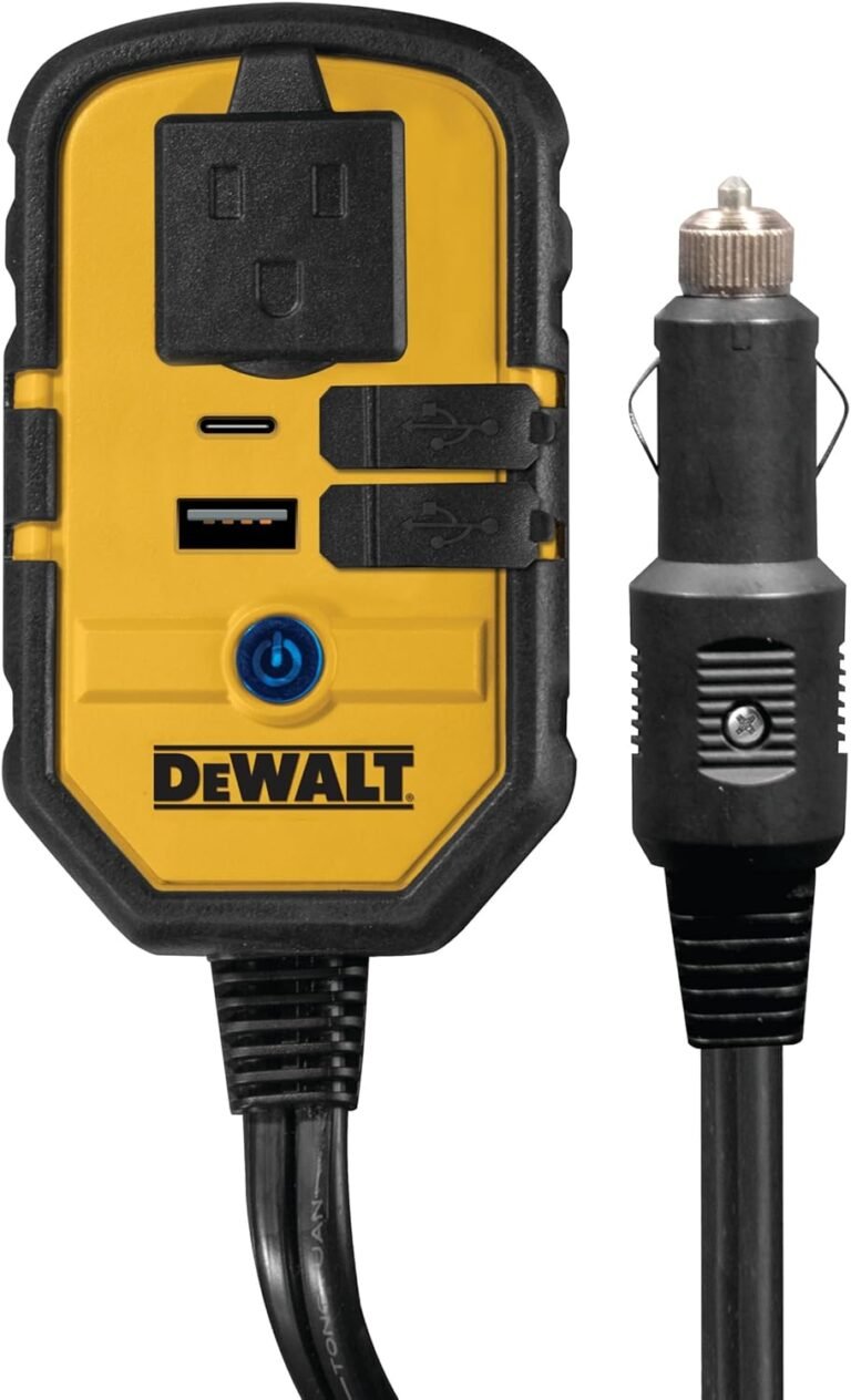 DEWALT DXAEPI140 Power Inverter for Vehicles | 140-Watts of Household Power, 25W USB Type C, 15W USB Type A