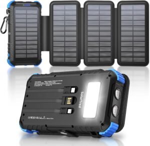 Solar Power Bank 20000mAh with 4 Pa...