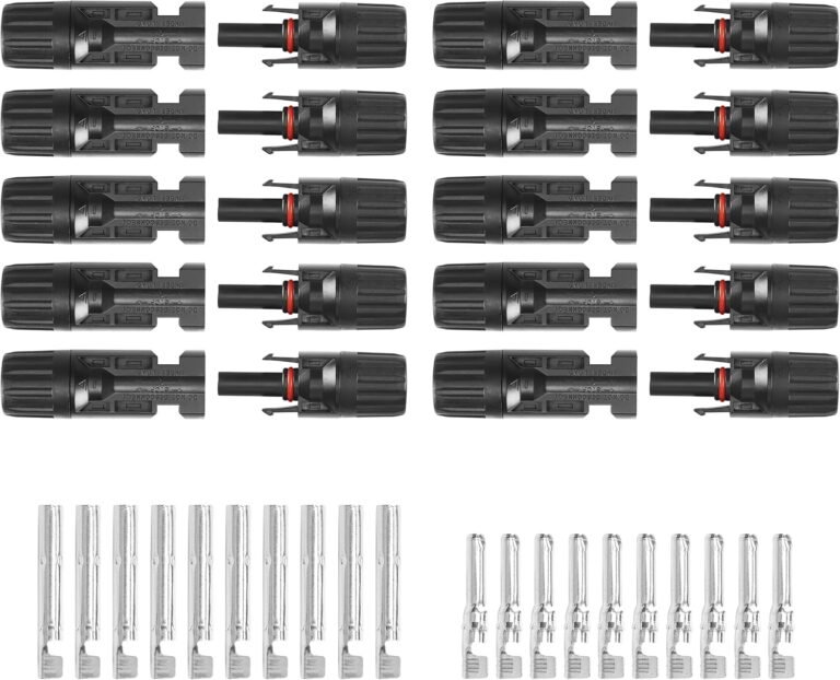 SinLoon 20PCS Solar Connectors 10Pairs IP67 Waterproof Solar Panel Connectors 1000V 30A 10AWG-14AWG Male Female Solar Wire Adapter Connector for 2.5/4/6mm² Solar PV Cable