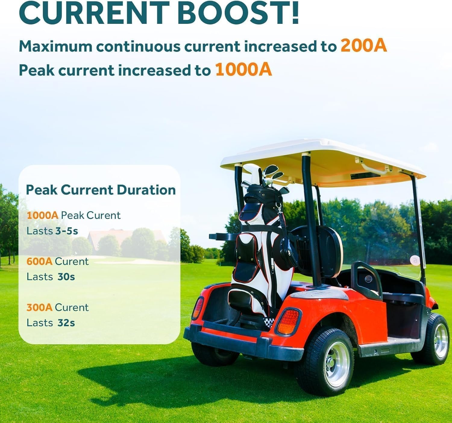 OGRPHY 48V Lithium Golf Cart Battery, with 18A Charger, Touch LCD Monitor, 200A BMS, 1000A(3-5) Peak Current 10 Yrs Lifespan Perfect for Golf Cart, Trolling(51.2V 105AH) - Image 4
