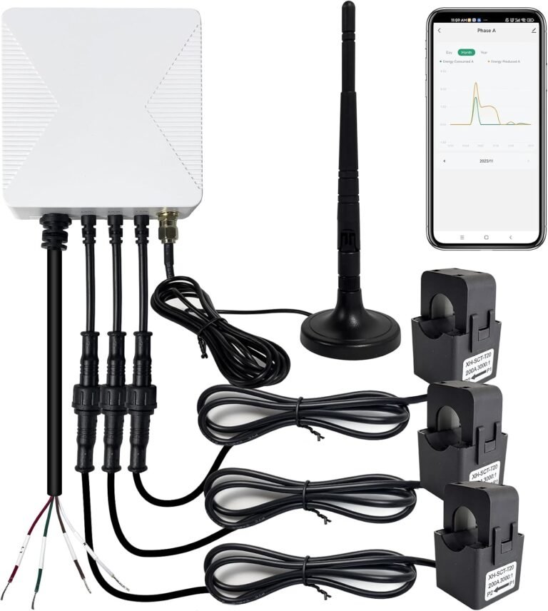 Smart Energy Monitor with 3 * 200A Circuit Level Sensors, Home Power Monitor Track Electricity in Real Time, WIFi Meter Solar/Net Metering, Home Energy Automation and Control