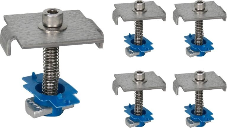 SPMC158-5PK Solar Panel Mid Clamps for 1-5/8 in. Steel Strut Channel, Solar Panel Kit with Mid Clamps and Cone Nuts for Mounting Solar Panels, Pack of 5