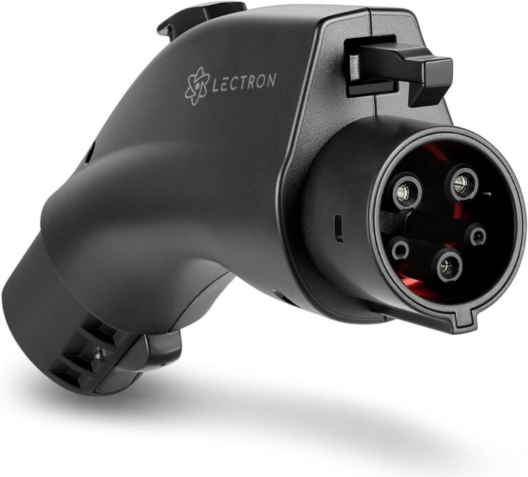Lectron NACS to J1772 EV Charging Adapter - Compatible with Tesla Wall Connectors, Destination Chargers, & Mobile Connectors (80A, 240V) - for J1772 Electric Vehicles - UL 2252 Certified (Black)