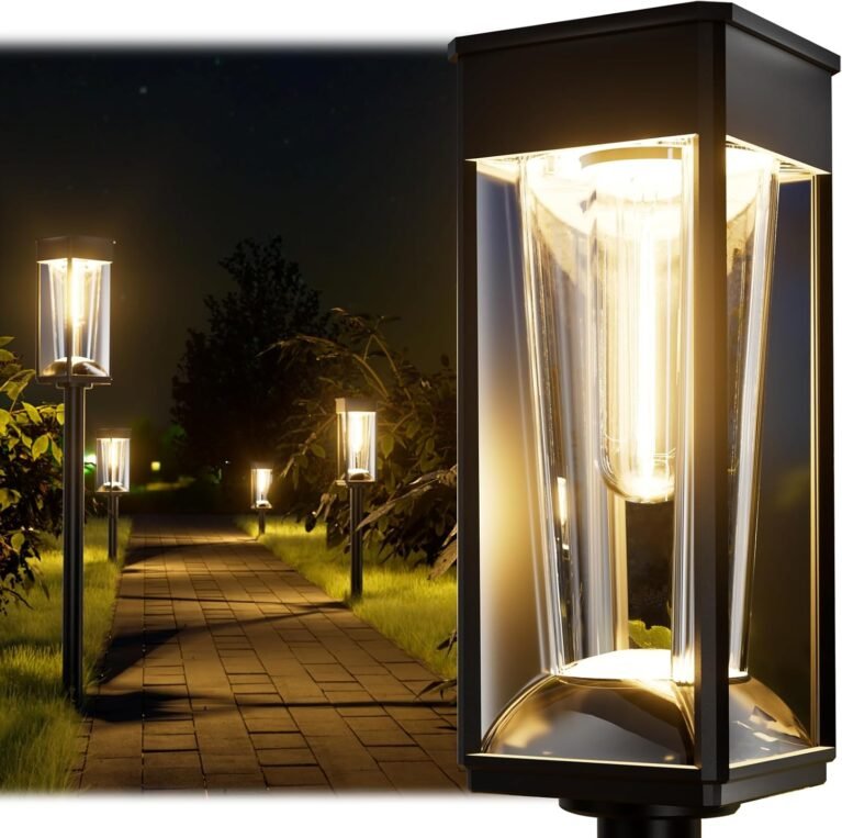 BITPOTT Solar Pathway Lights 2-in-1 Warm&Cool, 8 Pack Bright Solar Lights Outdoor Waterproof IP65, Auto On/Off, Long Lasting Outdoor Light for Yard Patio Garden Decor Landscape Lighting